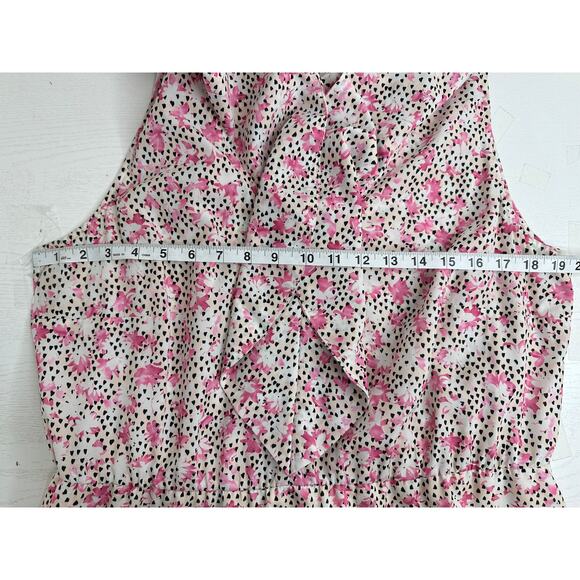 ELOQUII Floral Asymmetric Midi Dress Sleeveless Ruffled Hem and Neck Vacay 16 - Picture 5 of 7